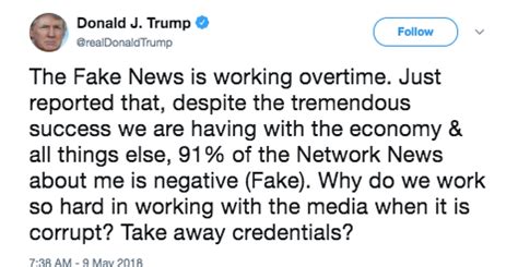 Trump tweet: Donald Trump finally admits “fake news” just means news 